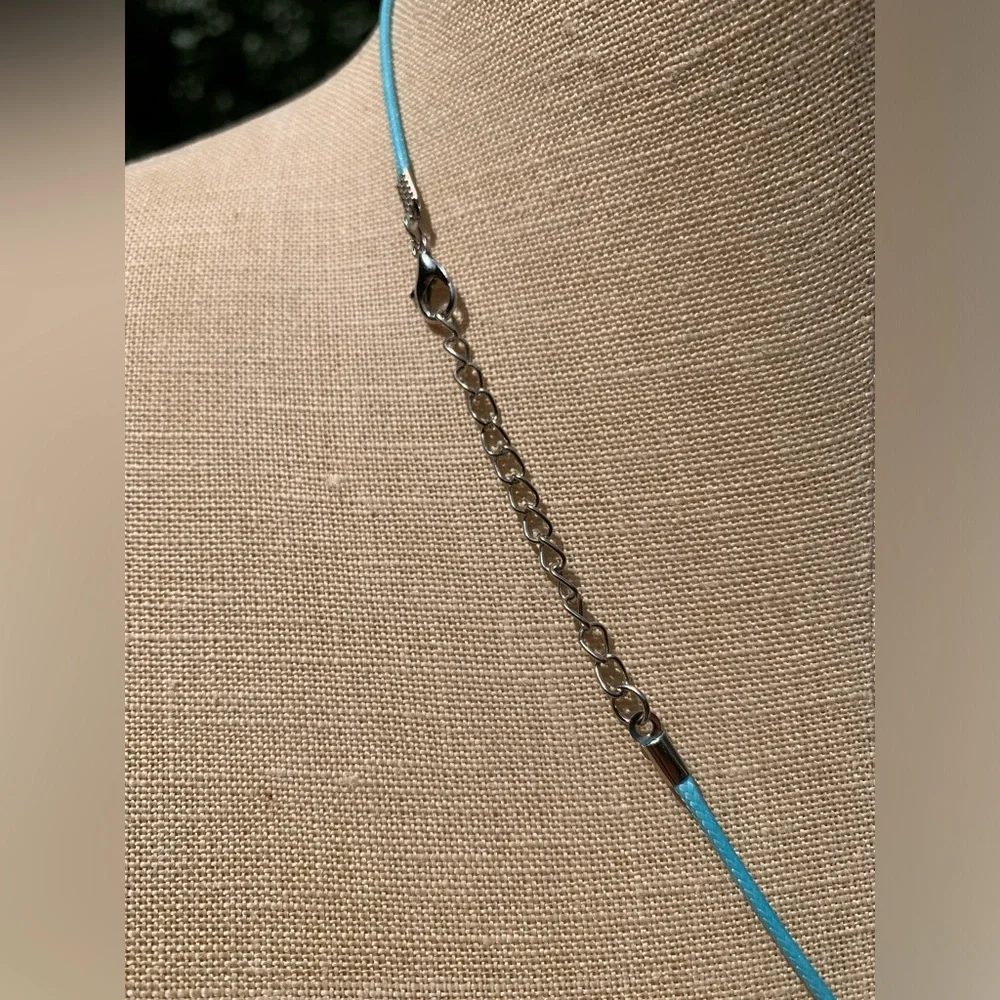 Handmade Cotton Candy Resin Crystal Amulet Necklace & Enamel Butterfly Charms - Picture 6 of 11